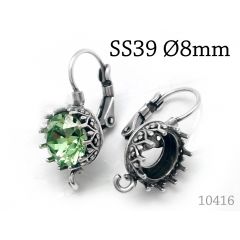 5 pairs Bezel Earring Settings 8mm fit SS39 JBB Findings Jewelry Base