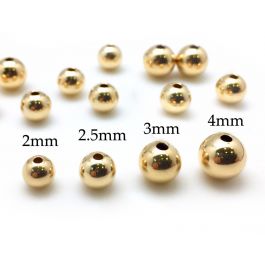Gold filled Round Seamless Spacers Beads 2mm, 2.5mm, 3mm, 4mm