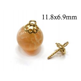 Beebeecraft 1 Box 12Pcs Pinch Clip Bails 14K Gold Plated