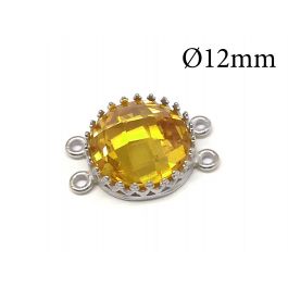 925 Sterling Silver Crown Setting Pendants - 10-12mm Round With 2 Loops For Jewelry Making