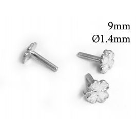 Sterling Silver 925 Clover Rivet 9mm pin thickness 1.4mm