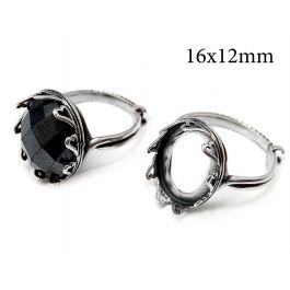 Oval Bezel 16x12mm with Bail Sterling Silver 1pc