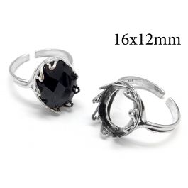 Oval Bezel 16x12mm with Bail Sterling Silver 1pc