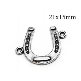 クライミー HORSE SHOE SILVER PIERCE Men's Real Solid 925 Sterling Silver Lucky Horseshoe Ring