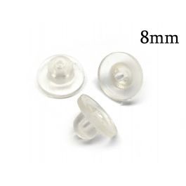 Earnut, 1440 Clear Plastic 4x3mm Ribbed Safety Earnuts Earring Backs *