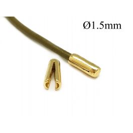 Brass Leather Cord End Cap Inside Diameter 1.5mm