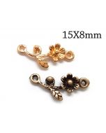 Brass Flower Link 15x8mm with 2 loops