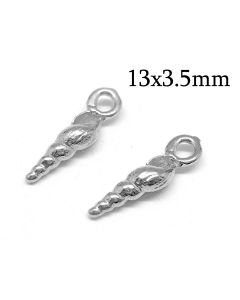 כסף 925 תליון צדף קטנטן 13x3.5ממ עם לולאה 1