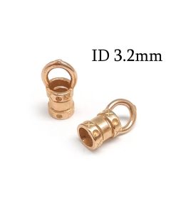 Brass Crimp End Cap ID 3.2mm with 1 loop