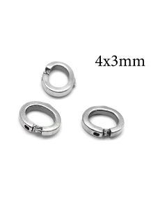 Sterling Silver 925 Locking Oval Jump Rings Inside Diameter 4x3mm