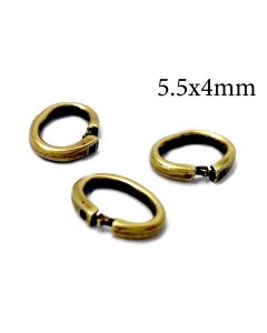 Brass Locking Oval Jump Rings Inside Diameter 5.5x4mm