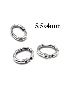 Sterling Silver 925 Locking Oval Jump Rings Inside Diameter 5.5x4mm