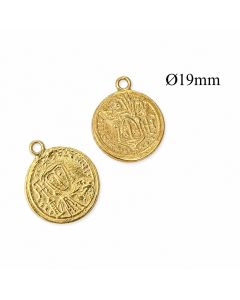 Pewter Pewter Coin Pendant Charm 19mm