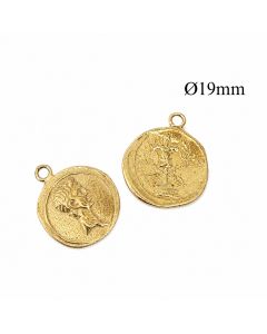 Pewter Pewter Coin Pendant Charm 19mm