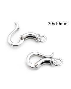 כסף 925 Brass Hook clasps 20x10mm