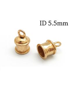 Brass Leather Cord End Cap Inside Diameter 5.5mm