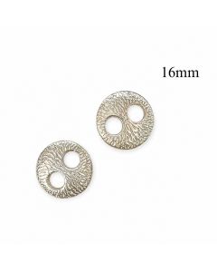 Pewter Pewter round Link connector with Decorative Ornament 16mm