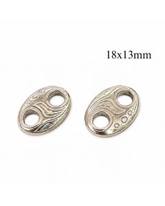 Pewter Pewter Oval Link connector with Decorative Ornament 17x12mm