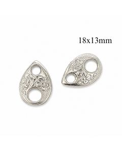 Pewter Pewter Oval Link connector with Decorative Ornament 18x13mm