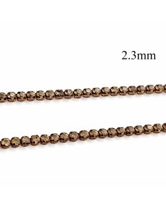 Tennis Chain Swarovski Rhinestone Brass 2.3mm Golden Shadow stones