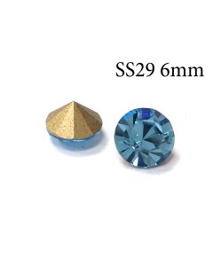 6mm SS29 Undrilled Fancy Stones Blue Aquamarine Foil Back