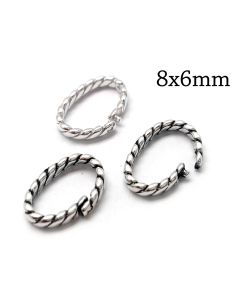 Sterling Silver 925 Locking Oval Jump Rings Inside Diameter 8x6mm