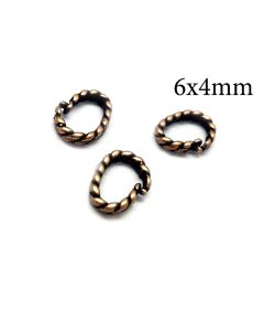 Brass Locking Oval Jump Rings Inside Diameter 6x4mm