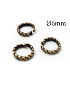 Brass Locking Round Jump Rings Inside Diameter 6mm