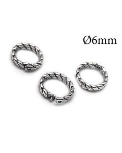 Sterling Silver 925 Locking Round Jump Rings Inside Diameter 6mm
