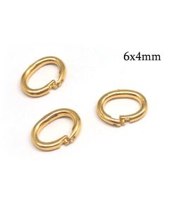 Brass Locking Oval Jump Rings Inside Diameter 6x4mm