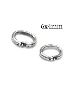Sterling Silver 925 Locking Oval Jump Rings Inside Diameter 6x4mm