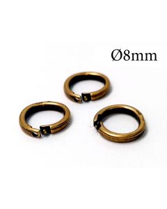 Brass Locking Round Jump Rings Inside Diameter 8mm