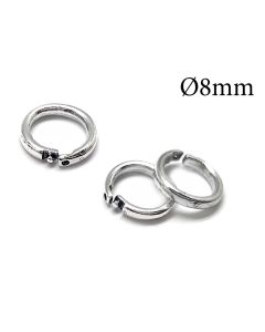 Sterling Silver 925 Locking Round Jump Rings Inside Diameter 8mm