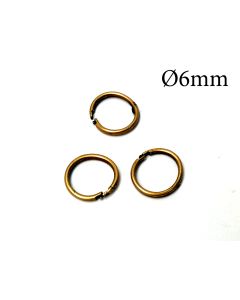 Brass Locking Round Jump Rings Inside Diameter 6mm