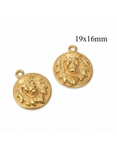 Pewter Pewter Lion Head Pendant Charm 19x16mm