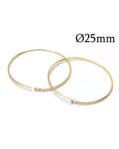 Gold Filled Round Wire Hoop earrings 25mm