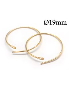 Gold Filled Round Wire Hoop earrings 19mm