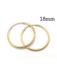 Gold Filled Round Tube Hoop earrings 18mm