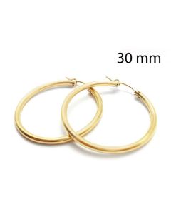 Gold Filled Round Hoop earrings 30mm Tube diameter 2.2mm