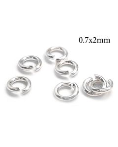 Sterling Silver 925 Open Jump Rings 0.7x2mm, 21 Gauge, 2mm Inside Diameter