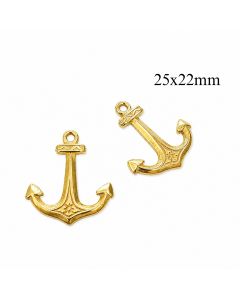 Pewter Pewter Anchor Pendant Charm 25x22mm