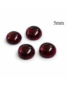 Deep Red Round Cabochon Stone 4.8mm-5.2mm