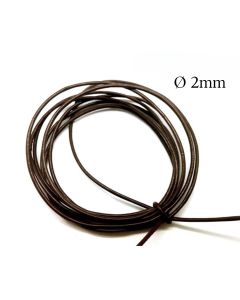 Dark Brown Round Leather Cord 2mm