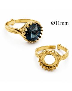 פליז Brass Adjustable Round locking Ring bezel settings 11mm