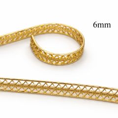 Brass Cast Gallery Bezel wire with Geometric Triangle Pattern 78x6mm
