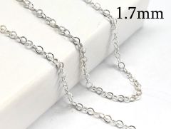 Sterling silver 925 Chain with Oval loops 1.7mm Unfinished