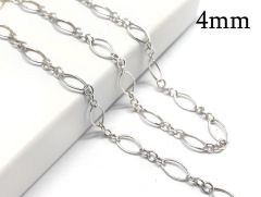 Sterling silver 925 Chain Long & Short loops 4mm Unfinished