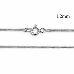 Sterling silver 925 Round Snake Chain 1.2mm 60cm - JBB Findings