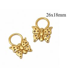 Pewtor Butterfly Pendant Charm 26x18mm