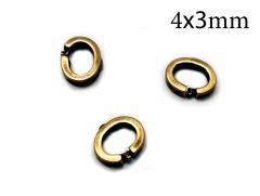 Brass Locking Oval Jump Rings Inside Diameter 4x3mm